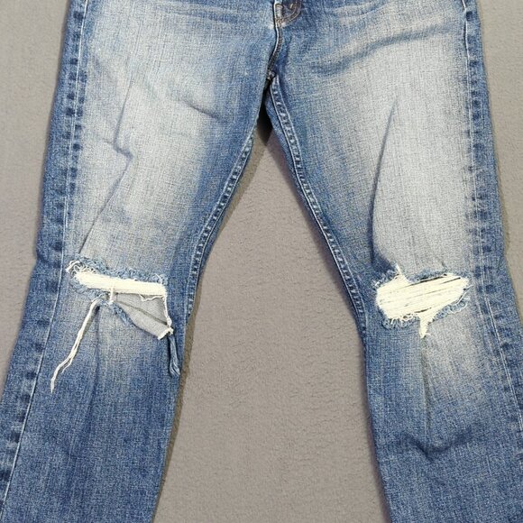 Mother Superior Jeans Womens 33 Blue The Tomcat in Seriously Truce Distressed - Picture 6 of 16